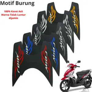 Karpet Motor MIO J 2012-2014 Motif Burung, Motif keong, Motif Sayap - 100% Karet Asli Warna Tidak Luntur Dijamin