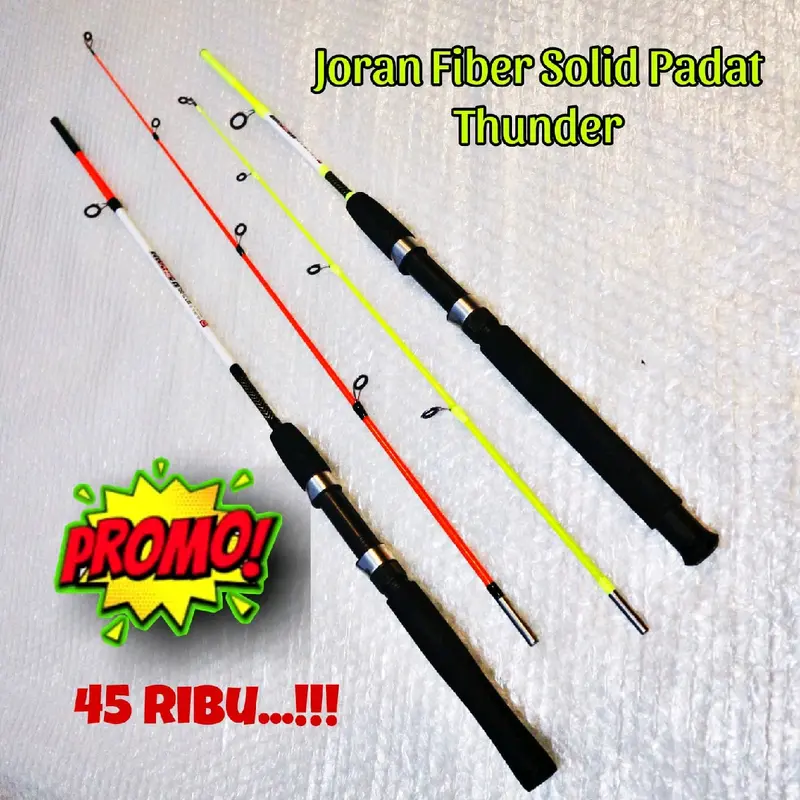 joran murah spinning casting fiber padat Thunder reel metal 1