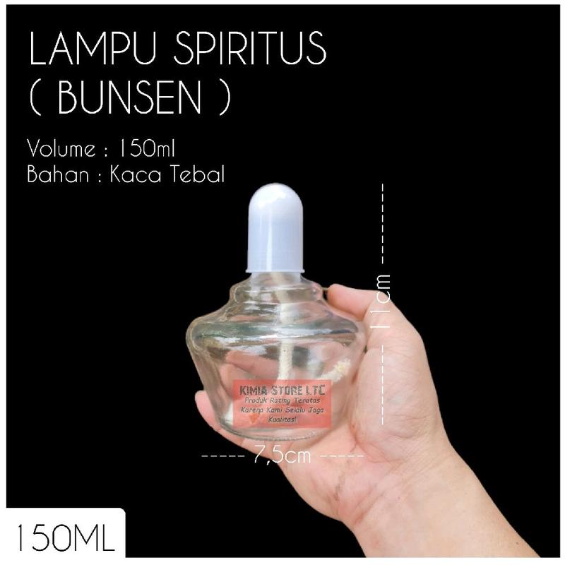 BUNSEN SPIRITUS 150ML / LAMPU SPIRITUS 150ML / KOMPOR SPIRITUS / KOMPOR CAMPING Alat Laboratorium 1