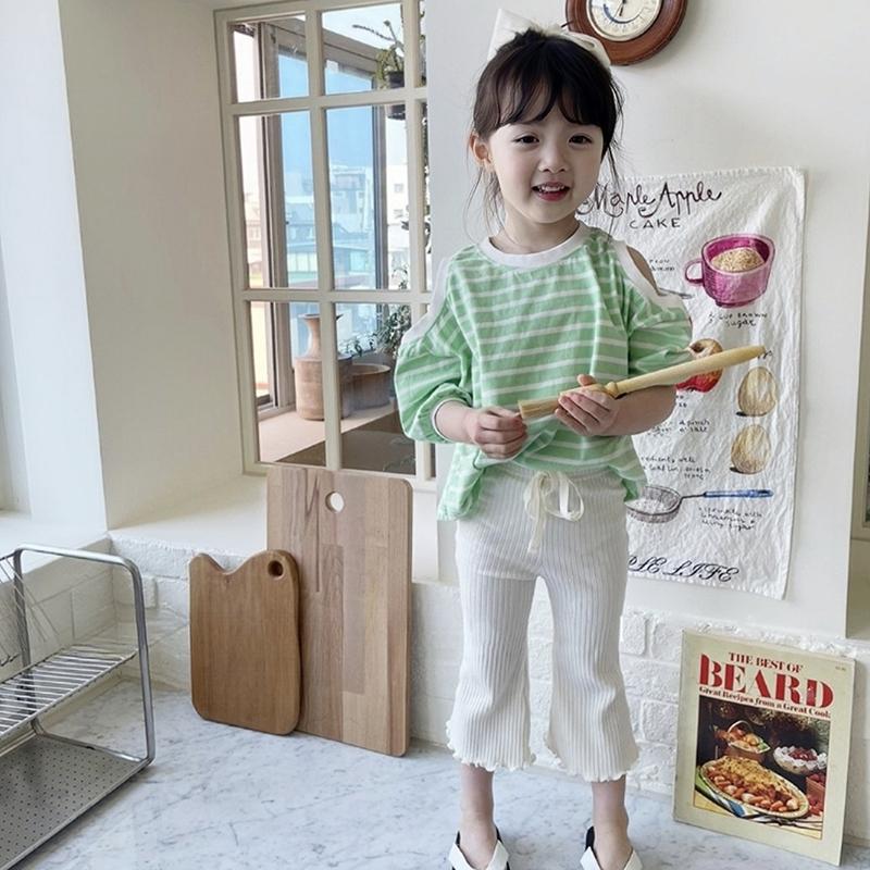 Superior Cotton Fabric Fashionable And Versatile Girls' Stylish Bell-bottoms Girls' Cozy Dance Pants Exquisite Workmanship 3-9 T Girls' Daily Leggings 3