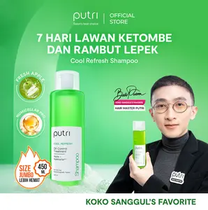 Putri Cool Refresh Shampoo 450mL | Anti Rambut Lepek | Shampoo Wangi Tahan Lama | Shampoo Rambut Badai | Shampoo Lokal Murah BPOM | Hair Care Set Putri | Wangi Menthol | Atasi Rambut Rontok & Rusak