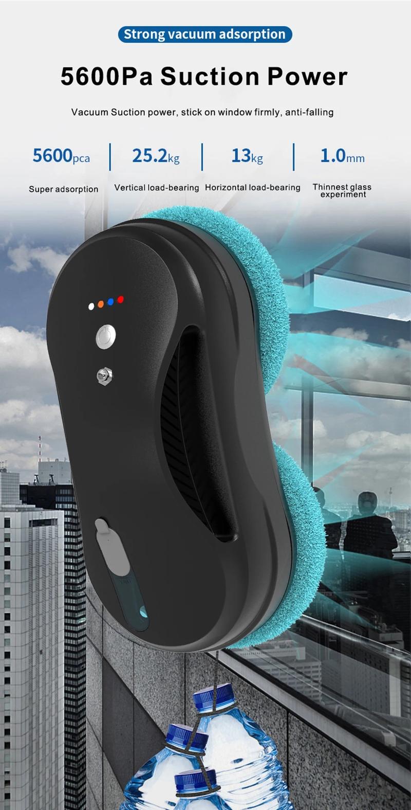 Product Introduction of Window Cleaner Robot Vacuum Cleaner W-R3S 5600pa High  suction power，With Manual & Automatic water spray ，With APP & remote control Window cleaning Robot Home Appliances mesin basuh coway Mesin 8