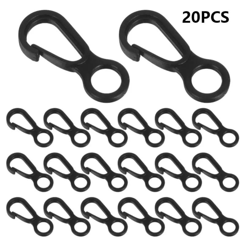 20pcs bền màu đen nhựa Snap Hooks mạnh mẽ clip cho Ba Lô Móc khóa cắm trại du…