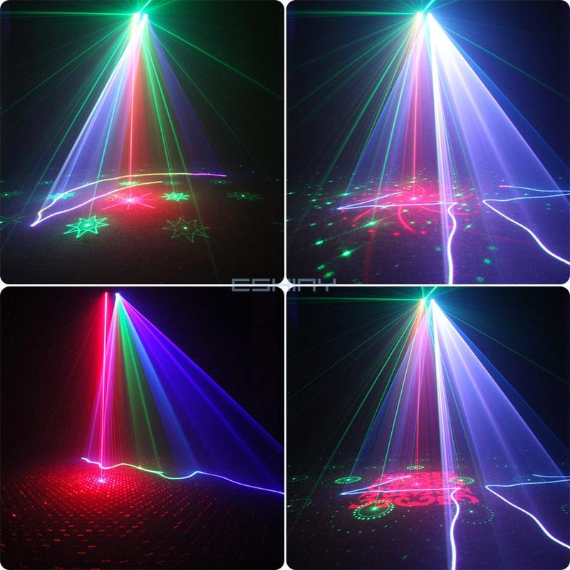 Product Introduction of ESHINY 800mW 2in1 RGB Laser Beam RG 64 Patterns Stage Disco Light DJ Scanner DMX512 Dance Bar Party Holiday Christmas Colorfull Effect System Show X4 29