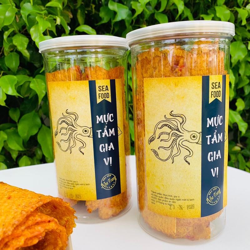  Hai hộp Tổng 400Gr Mực Cán Tẩm Gia Vị Đặc Sản Nha Trang Đồ Ăn Vặt Snack Food 