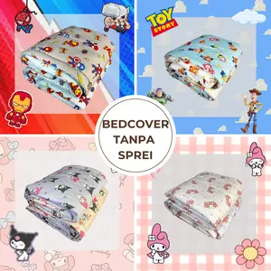 Bedcover two tone - kombinasi 2 warna mikrosilk tersedia ukuran besar dan kecil