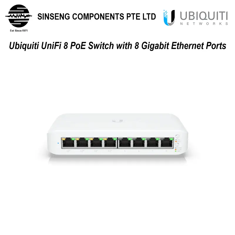 Ubiquiti UniFi 8 PoE Switch with 8 Gigabit Ethernet Ports •1 Year Local Distributor Warranty•