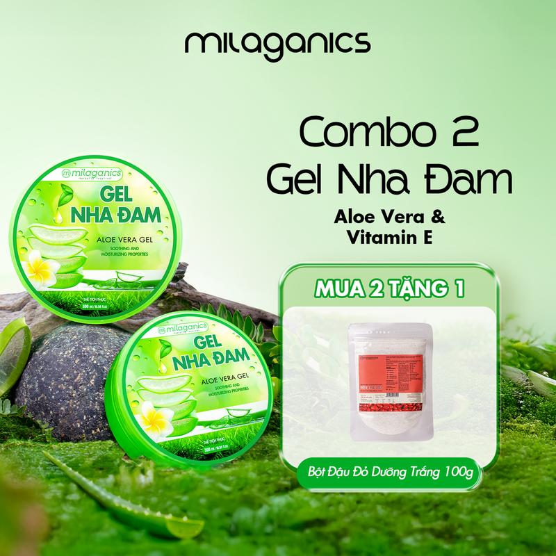 [MUA COMBO 2 TẶNG 1] Gel Dưỡng Ẩm MILAGANICS Nha Đam Tươi Gel Lô Hội Làm Mềm Ủ Dưỡng Da Tay - Aloe Vera 98% Gel Dưỡng Hỗ Trợ Phục Hồi Dịu Da Cho Nam Nữ Tinh Chất Nha Đam Tươi Đắp Mặt Women Làm Đẹp Da Chăm Sóc Da Ủ Tóc Skincare Mask