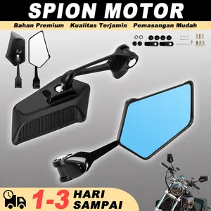 HD Spion Delta Bwinboy Black Full Cnc Rear Mirror Pcx ADV Xmax Nmax Aerox Vario KLX universal semua motor Biru
