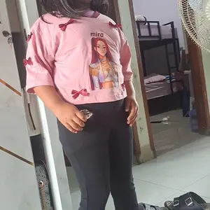 Setelan anak perempuan croptop huntrix rumi mira/AR7 oneset legging cutbray kaos oversize anak/atasan croptop legging anak