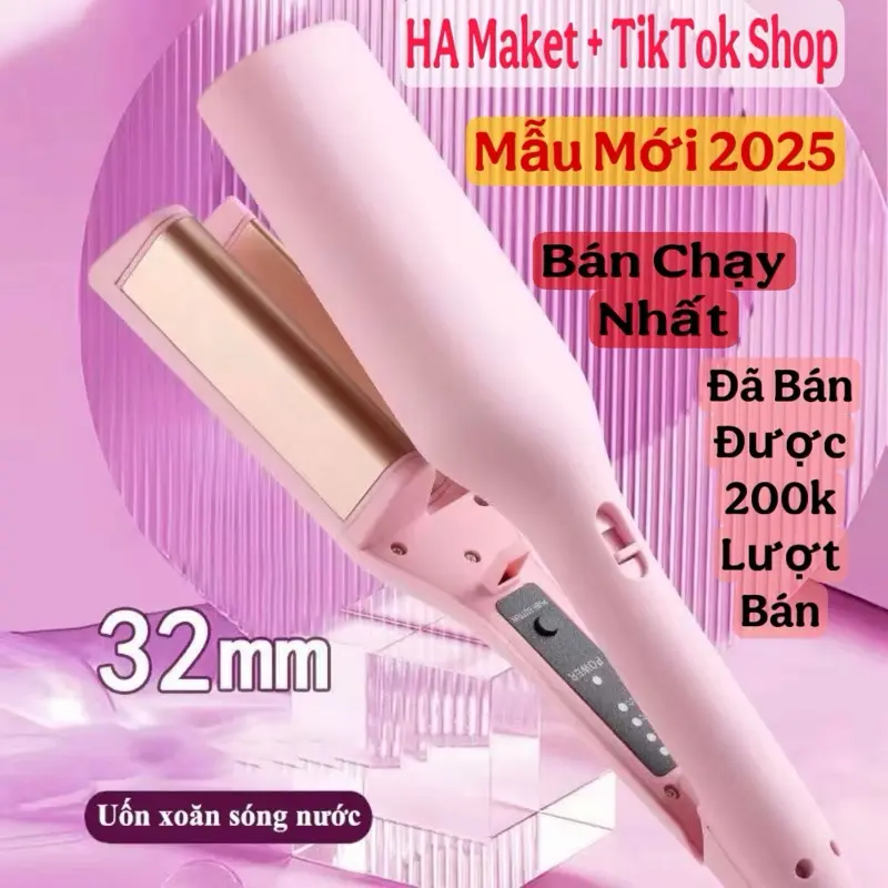 ￼Máy Uốn Tóc Xoăn Sóng Nước Hippie 32mm Chất Liệu Gốm Sứ Ceramic , Máy Làm Xoăn Sóng Nước Chỉnh Nhiệt tiện ích lượcđiện seemee mayu ontocxoansongnuochippie mayuon xoansongnuoc
