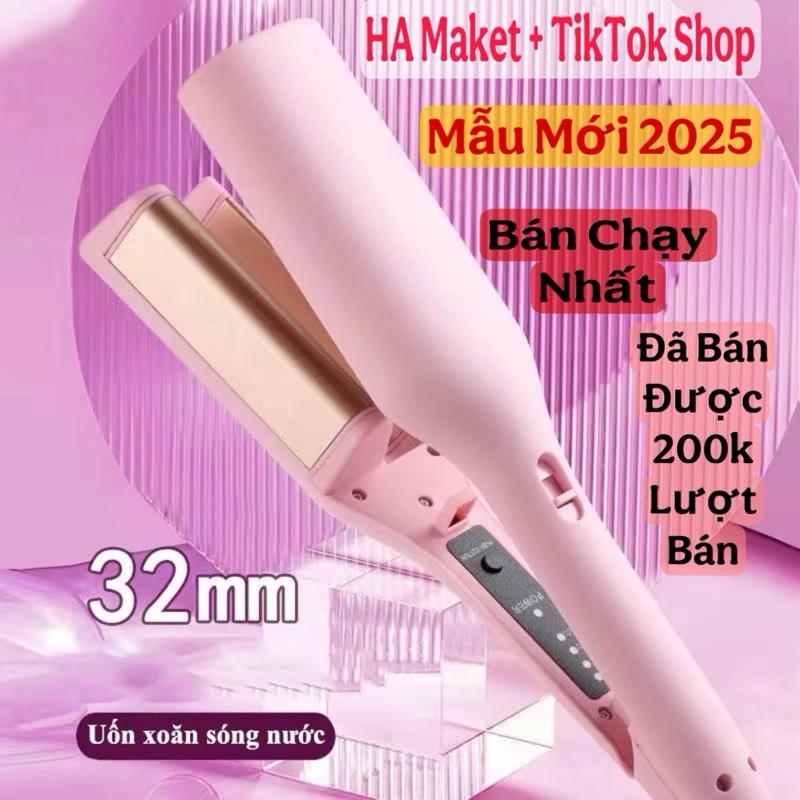 Máy Uốn Tóc Xoăn Sóng Nước Hippie 32mm Chất Liệu Gốm Sứ Ceramic , Máy Làm Xoăn Sóng Nước Chỉnh Nhiệt tiện ích lượcđiện seemee mayu ontocxoansongnuochippie mayuon xoansongnuoc