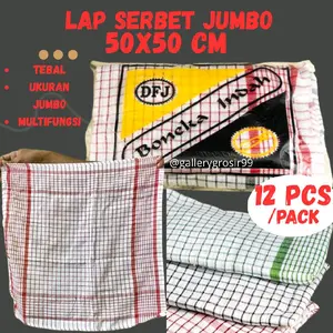 LAP SERBET JUMBO MULTIFUNGSI UKURAN 50X50CM Tebal Premium quality