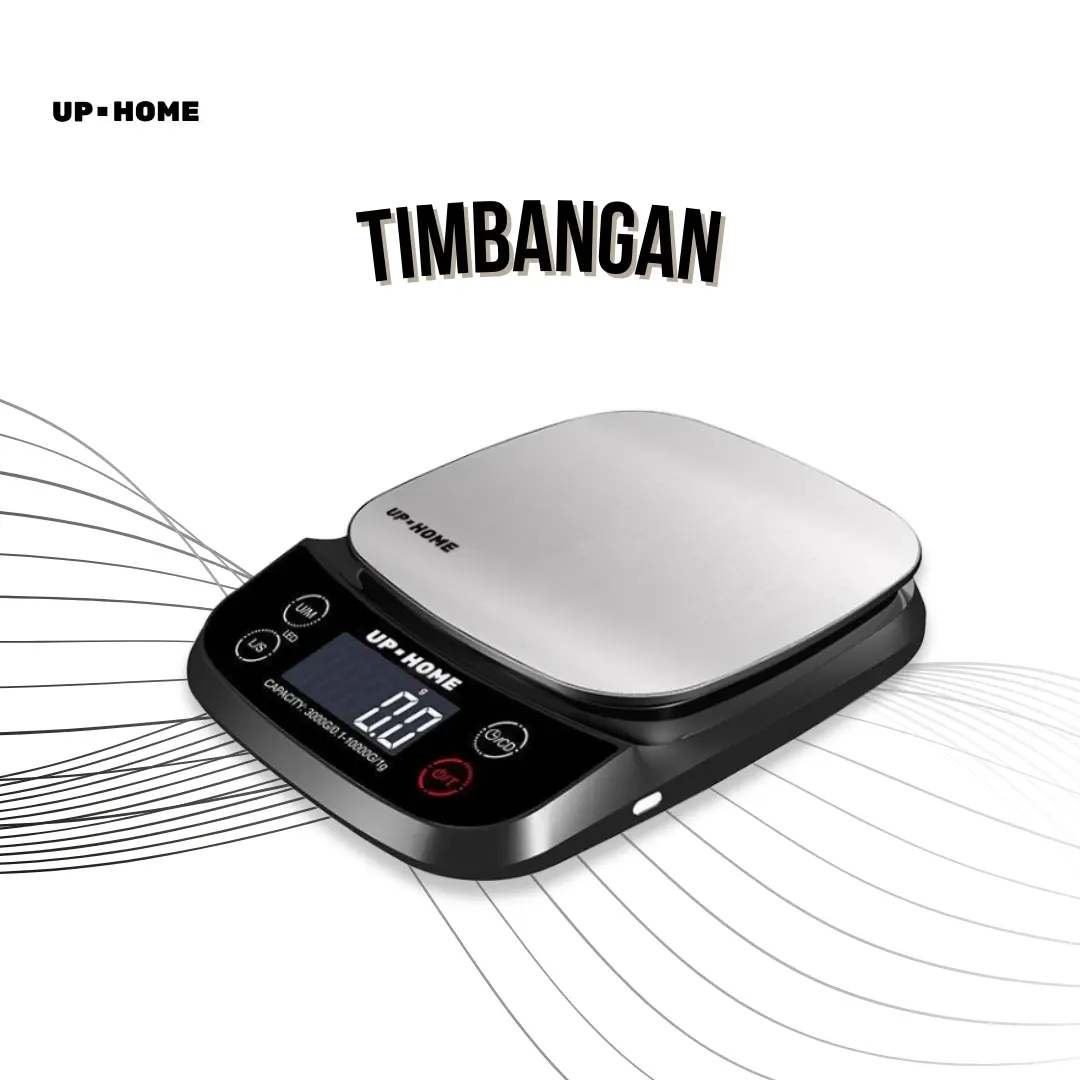 UPHOME Timbangan Digital Dapur 10KG / 1GR Kitchen Coffee Scale Kue Scale Timbangan Digital 10kg Premium Kitchen Scale Hitam Kitchenware timbangan  elektrik timbangan mini