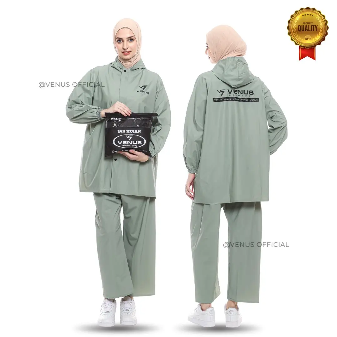 Jas Hujan VENUS keren dan cantik untuk pria dan wanita warna terbaru tebal anti rembes setelan baju celana bahan pvc 025 anti sobek
