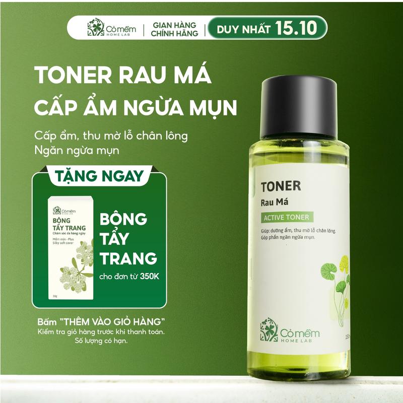 Active Toner Cấp Ẩm Ngừa Mụn Rau Má Dành Cho Da Mụn Da Dầu Nhạy Cảm Cỏ Mềm 150ml Làm Đẹp Da Skincare Dưỡng Da Mặt