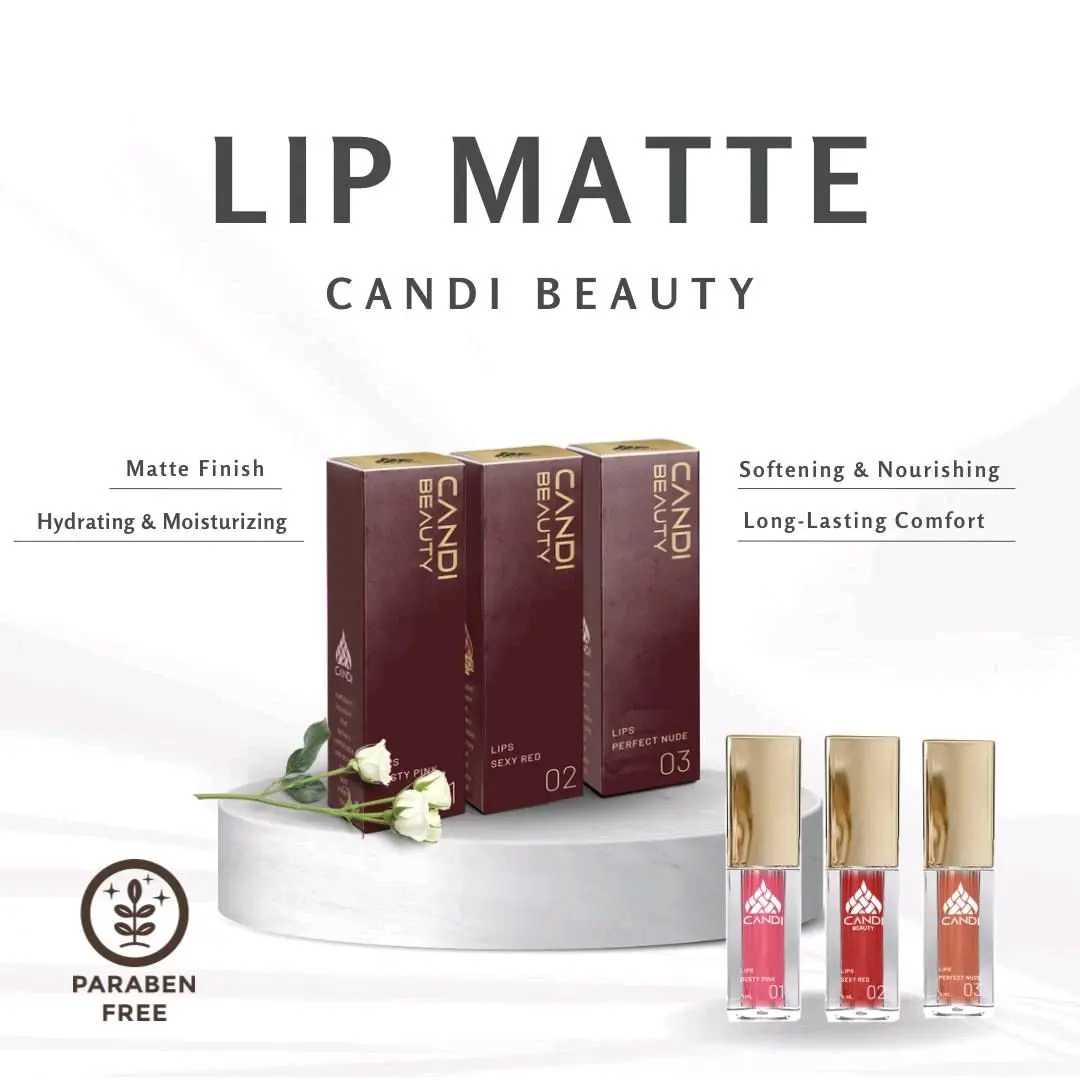 Lipstick Gloss Lipcream Bibir Waterproof by Candi Beauty - Lipstik, Lasting, Liquid