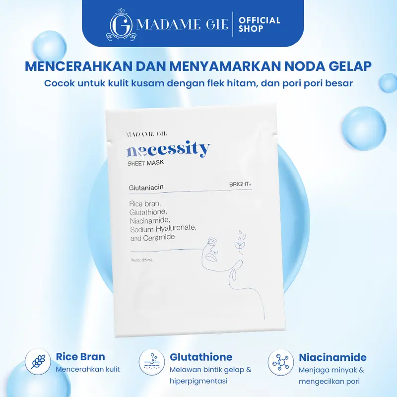 [FREE POUCH] [30 PCS] Madame Gie Necessity Sheet Mask - Masker Perawatan Wajah 5