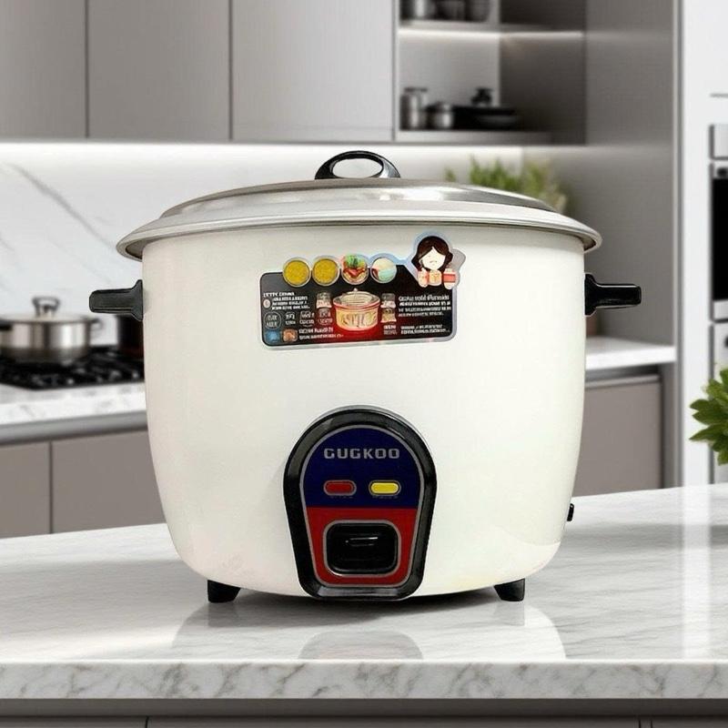  Nồi Cơm Điện 3L 1000W Vung Rời Không Chống Dính Tiết Kiệm Điện Phù Hợp Gia Đình 6-8 Người Sử Dụng Màu Đỏ - Trắng 