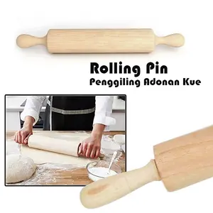 Gilingan Adonan Kue Manual Kayu Rolling Pin Kitchenware