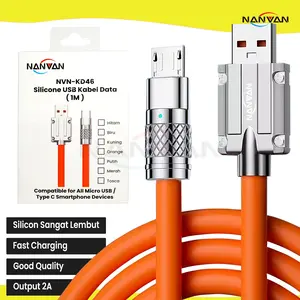 NANVAN NVN-KD46 Kabel Data Charger Fast Charging 120W Silikon For Micro Usb / Type C Smartphone Anti Patah