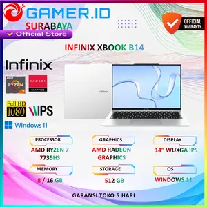 Laptop Infinix XBook B14 AMD Ryzen 7 7735HS RAM 8 / 16 GB SSD 512 GB Windows 11 14" WUXGA IPS