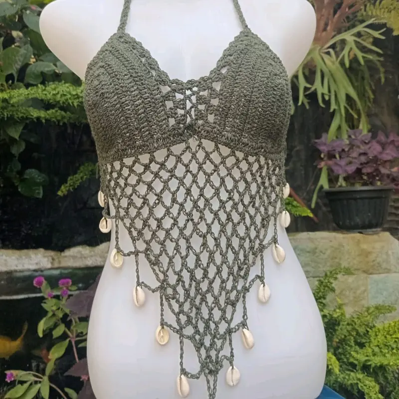 bikini rajut kerang juntai 0