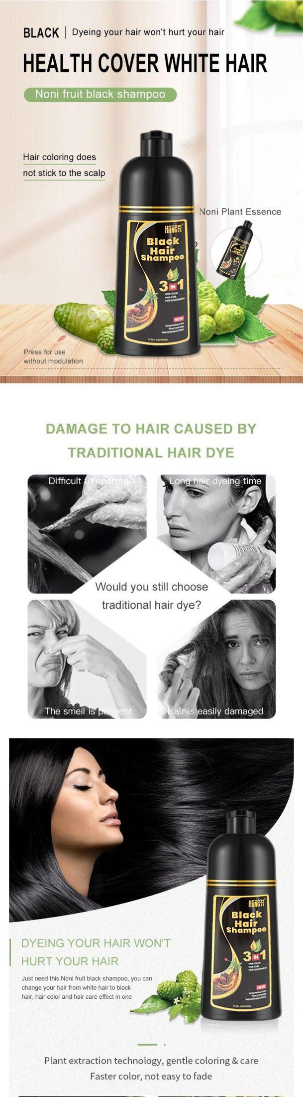 500ML Herbal Black Hair Shampoo Hair Dye Shampoo Professional Turn Your White/Gray Hair Into Black In Just 5 Minutes Non-irritating Hair Color Shampoo 500ML Herbal Black Hair Shampoo Hair Dye Shampoo Professional Turn Your White/Gray Hair Into Black In Just 5 Minutes Non-irritating Hair Color Shampoo