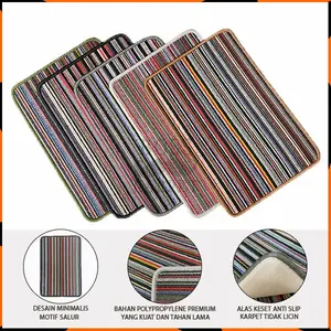 Keset Salur Keset Kaki Handuk Kamar Mandi Tidur Dapur Salur Garis Tebal MURAH