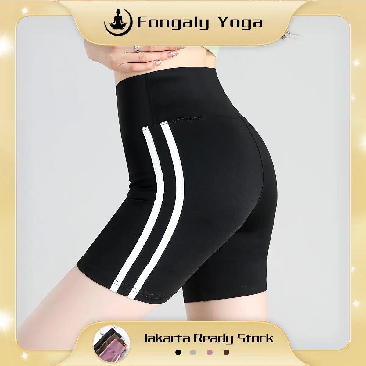 【4 Colors Real Shot】Ready Stock plus size Sports shorts women yoga pants No T-line biker shorts pants leggings Seluar ketat Celana pendek Outdoor Running pants Fitness Tie Dye jogging pants (Black, Pink, Coffee, Grey)