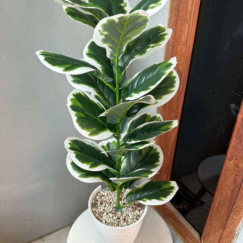 TANAMAN ARTIFICIAL KETAPANG  PUTIH 23DAUN(sudah+pot) 2