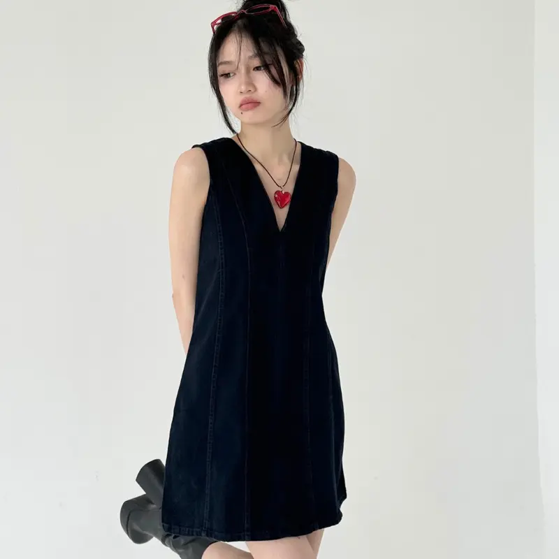 LADOUCE - Calni Denim Dress Jeans Wanita 7