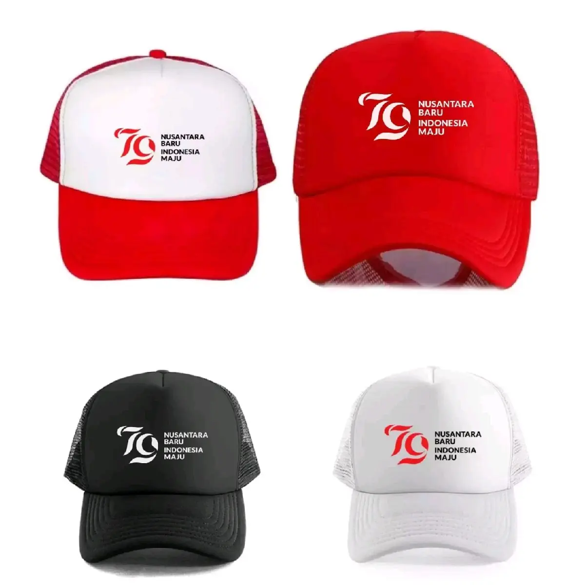 Topi Indonesia / topi merah putih / topi hut RI / topi trucker / topi polos