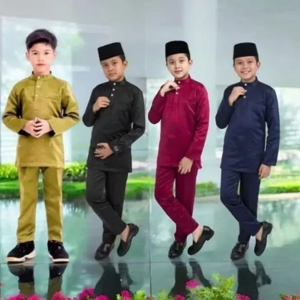 Setelan celana anak cowok ,baju kurung anak, teluk belanga , setcel melayu , setelan koko anak