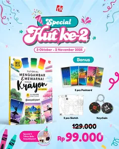 Special Offer Buku Mewarnai - Tutorial Menggambar & Mewarnai Dengan Krayon Oil Pastel - @assyabiyaart - RuangKata [HUT KE-2]