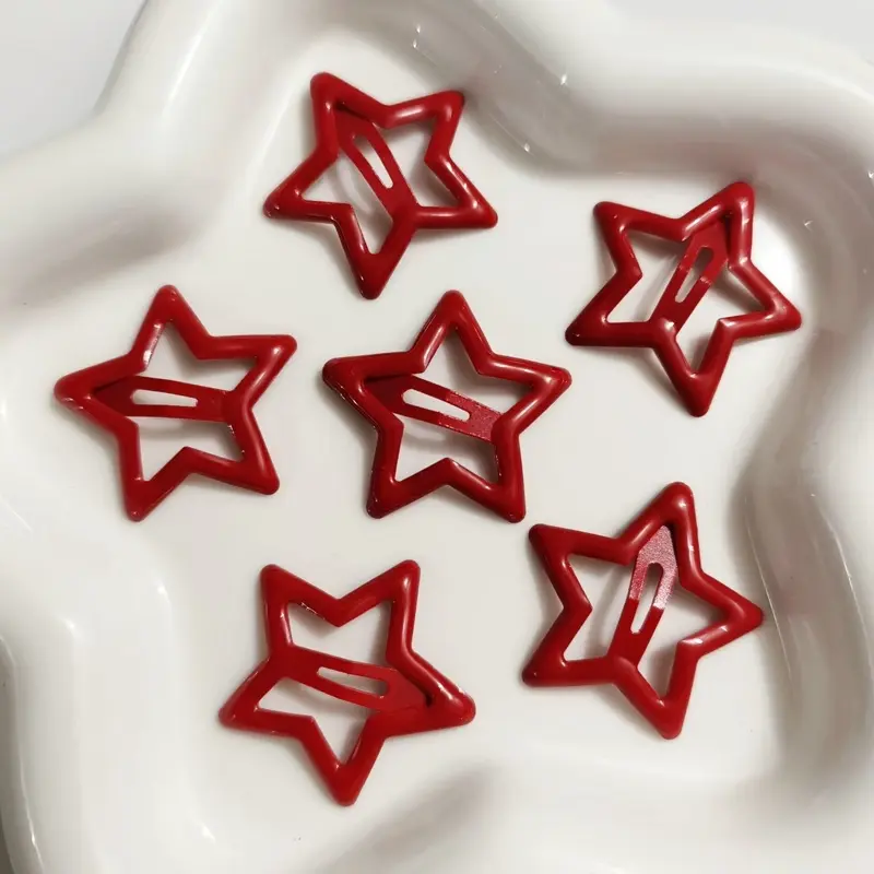 ￼Red star Korean Hair Claw Clip / Jepit Rambut Poni Korea / Jepitan Rambut Anti Jiplak