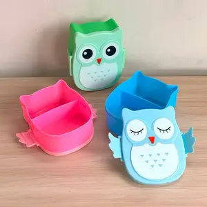 Kotak Makan Anak Motif Burung Hantu / Tempat Makan Anak / Tempat Bekal Anak 2 Sekat Kitchenware