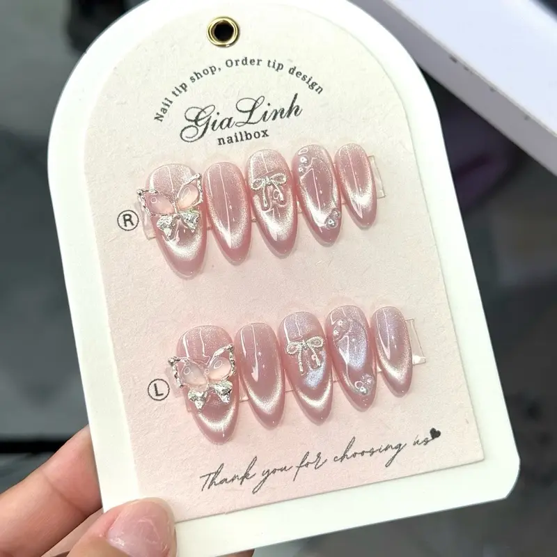 M428 nailbox thiết thạch mắt mèo phối charm xinh đi chơi đi tiệc kỉ yếu 7