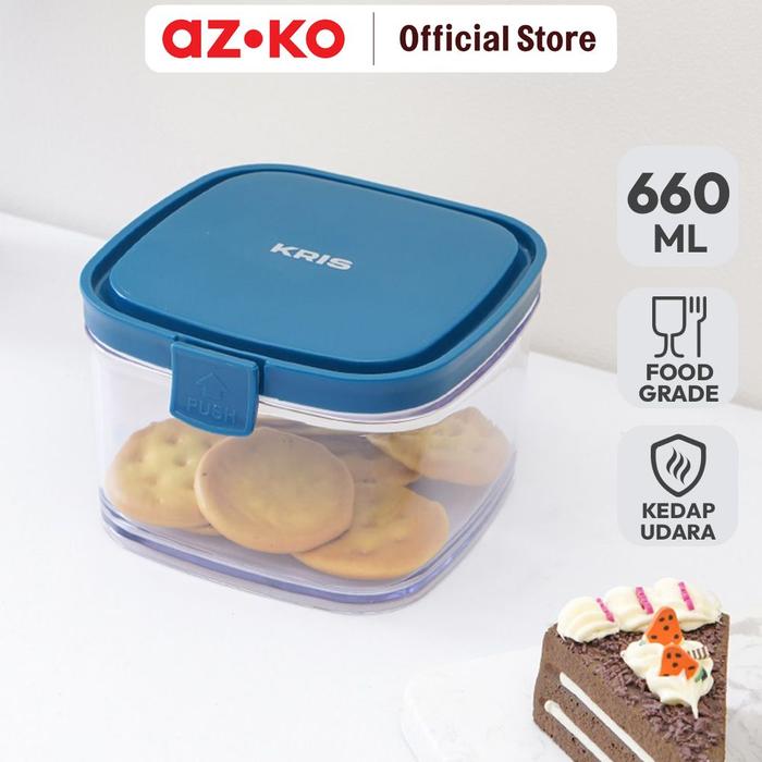 Gambar AZKO Kris Stoples Plastik Square 660 ml - Biru Toples Jar Food Container Setoples Wadah Penyimpanan Kedap Udara - Warna dari AZKO Indonesia Kota Administrasi Jakarta Timur Tokopedia