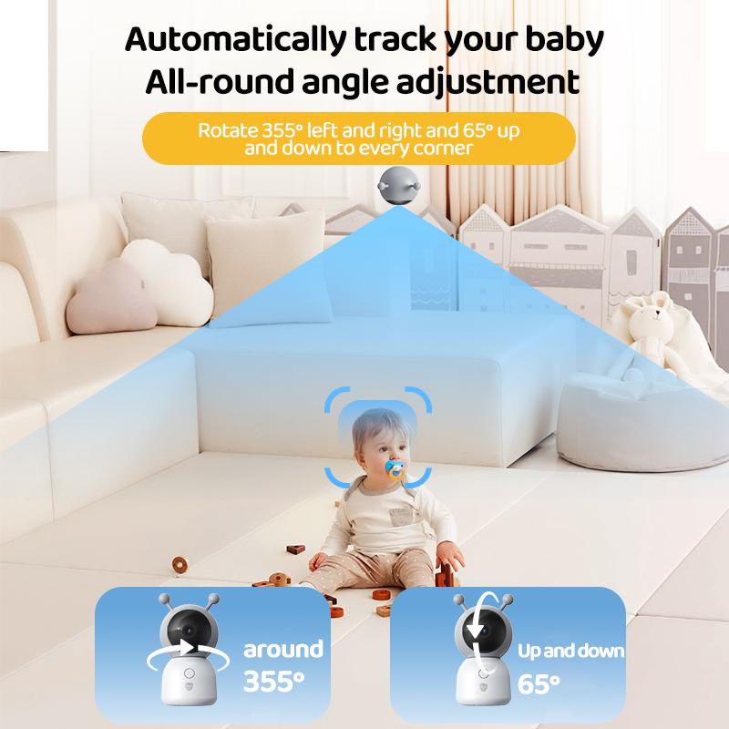 Deer Dad  Baby Monitor Camera Cute Styling 1080p Resolution High-definition Night Vision Five-inch Large Screen Voice Call Colorful Night Lights 7