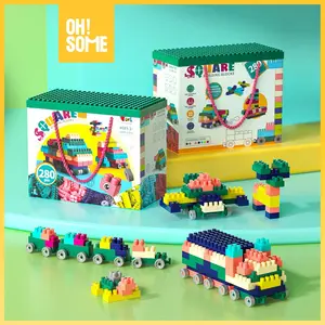 Oh!Some [COD] Mainan Balok Susun Anak DIY 280pcs  Bahan ABS Kuat Tahan Lama Toys Kotak square  building