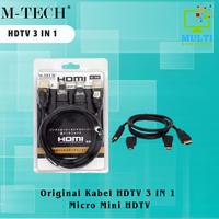 Gambar KABEL HDMI 3 IN 1 / KABEL HDMI 3IN1 (HDMI + MINI HDMI + MICRO HDMI) Gold Accessories - HITAM dari Multi Komputer Kota Administrasi Jakarta Barat 2 Tokopedia