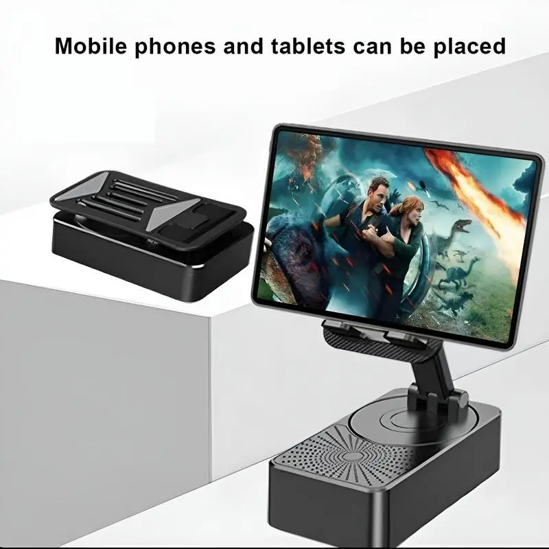 Beli speaker dapat kabel data 3-in-1 gratis   5000MA holder hp bisa puter dan bisa pakai speaker bluetooth dan powerbank/portable baterai cas / Ponsel