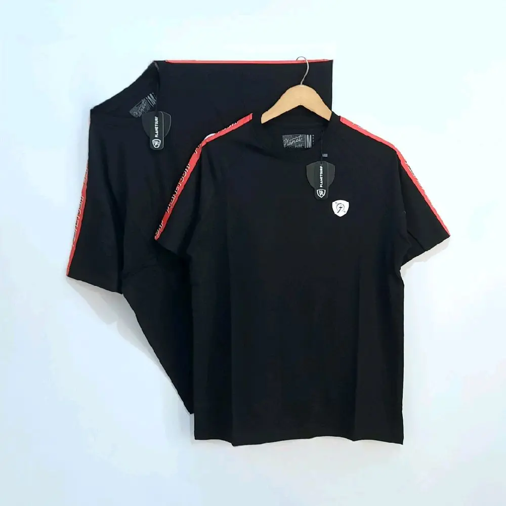 KAOS SURF PS UNISEX CATTON COMBAD HITAM PEKAT MODERN FIT
