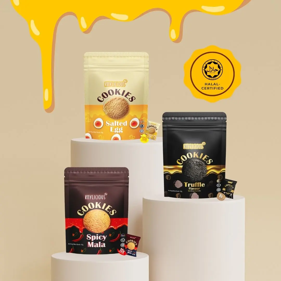 KHYLICIOUS Butter Cookies - Salted Egg / Spicy Mala / Truffle Flavour cookies viral cookie
