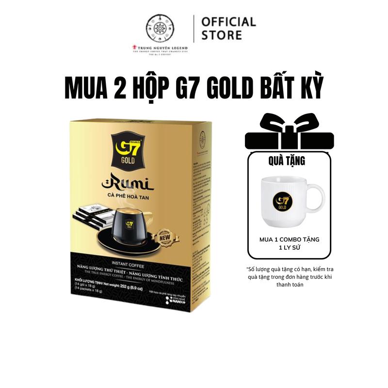 Trung Nguyên Legend Cà phê hòa tan G7 Gold Rumi 252g 14 gói x 18g Cafe sữa cà phê 3 trong 1 hương vị Rumi thơm ngon đậm đà 