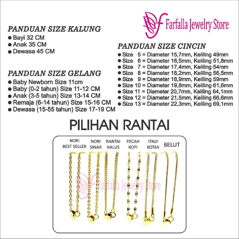 Farfalla - Kayla Necklace - Kalung Titanium Custom Nama Anak Remaja Dewasa Anti Karat Perhiasan Stainless Gold Silver 1