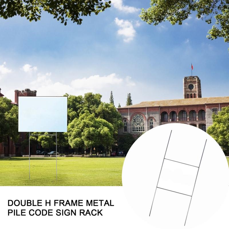Product Introduction of Sturdy Double H Frame Metal Stakes Yard Signs Holder, Pack of 10 Metal Stake 10 x 24 inch Wire Stake, Yard Sign Holder fit 4mm or 5mm Corrugated Signs Panel Ship Same Day 11