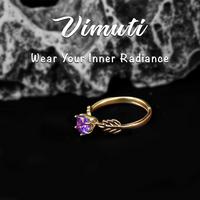 Gambar Vimuti Zaitun Cincin Wanita Adjustable Zirkon Ungu Berlapis Emas 18K Elegan untuk Sehari-hari dari Vimuti Kota Tangerang 4 Tokopedia