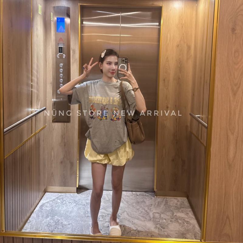 (Ảnh chính chủ) Set bộ QC áo thun hoạ tiết mix quần đùi bí